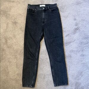 Abercrombie & Fitch Black High Rise Mom Straight Leg Jeans Size 24